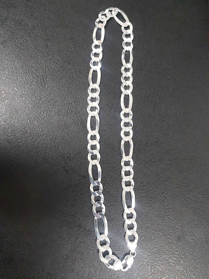 (BRAND NEW) 925 silver Figaro style chain 100.3g with box