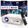 [Netfiix Officially & DoIby Audio] Aurzen Eazze D1 4K Supported Smart Projector with Auto Focus & Auto Keystone, 50% Zoom, HDR 10, 60Hz Portable