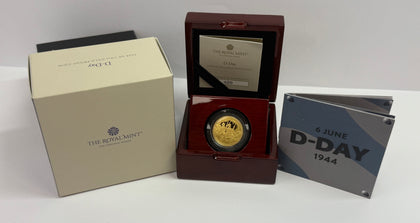 Limited Edition 999.9 fine gold D-Day 2024 UK 1/4oz Gold Proof Coin