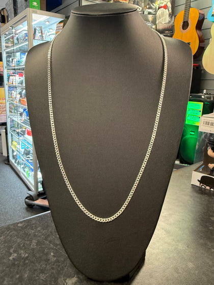 925 Silver Curb Chain 4mm 28 Inch