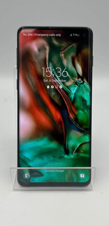 SAMSUNG GALAXY S10, 128GB, PRISM BLACK, UNLOCKED, UNBOXED **CRACKED BACK**