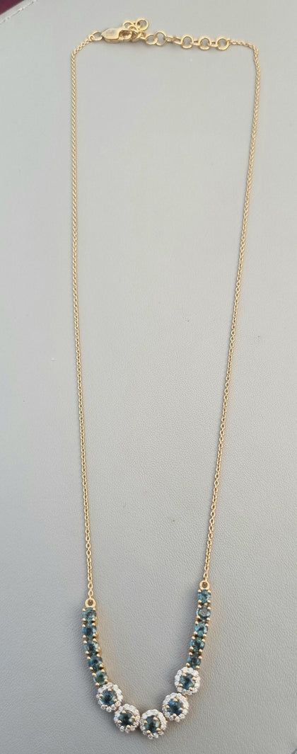 18ct Gold Diamond Emerald Necklace