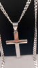 925 Sterling Silver Curb Chain Necklace With Cross Pendant - 24" Long - 22.25 Grams **BRAND NEW**