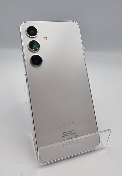 Samsung Galaxy S24 128GB silver smartphone unlocked unboxed with charging cable
