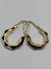 9CT GOLD ANGULAR HOOP EARRINGS