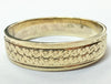 9ct yellow gold/band with pattern ring size N