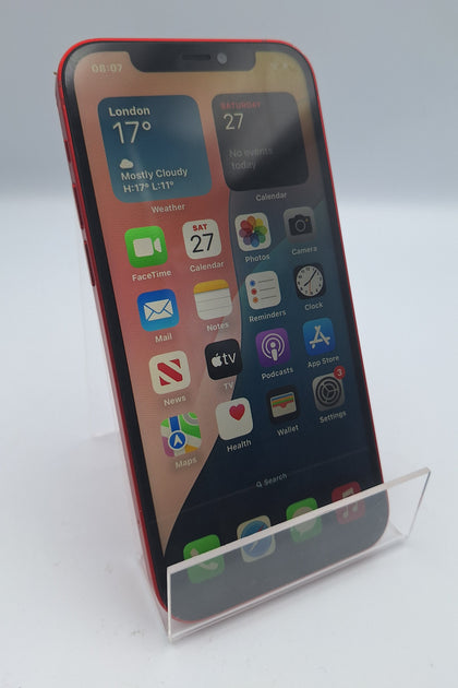 Apple iPhone 12 128GB unlocked unboxed smartphone red..FULL 3rd party screen replacement & FULL 3rd party battery replacement. Wireless charging ONLY