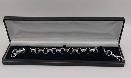 *BRAND NEW* 925 silver belcher bracelet boxed 23.7g 8.5