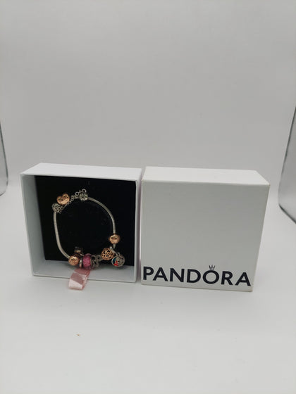 Pandora Bracelet With 8 charms Hallmarked and Tested (Pandora ALE)