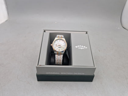 AX Rotary MOP Ladies Two Tone Bracelet Watch