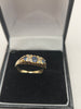 Hallmarked 9k Gold Womens Ring with blue stones , size M -3.1 grams