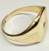 9ct yellow gold signet ring with stone size Q