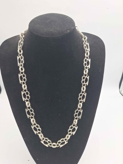 925 Sterling Silver Knuckle Duster Link Chain – 26” Long – 80.44 Grams – Albert Clasp **BRAND NEW**