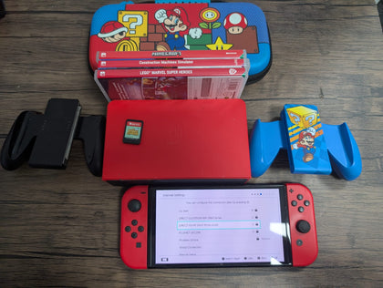 Nintendo Switch Mario, BUNDLE, WITH GAMES, AND EXTRAS