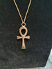 9ct Yellow Gold Box chain 18" & 9ct Yellow Gold Egyptian Ankh Pendant