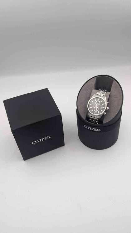 Citizen Mens Quartz Chronograph Watch With Steel Bracelet - Boxed **LIKE NEW**