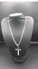 925 Sterling Silver Curb Chain Necklace Cross Pendant - 26" Long - 31.16 Grams **BRAND NEW**