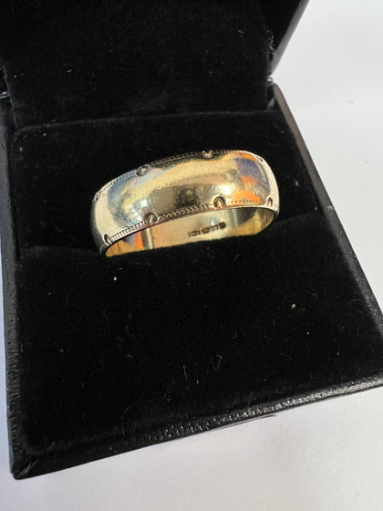 9CT GOLD BAND / RING 3.54GRAMS SIZE Q - LEIGH STORE.