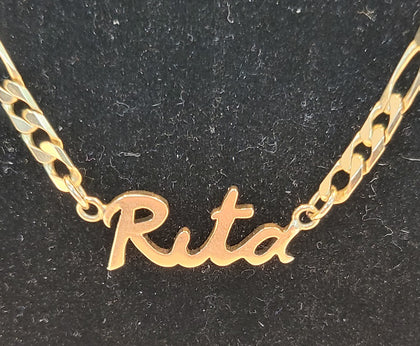 9ct Yellow Gold Figaro 'Rita' Neckalce - 10.31G - 19