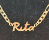 9ct Yellow Gold Figaro 'Rita' Neckalce - 10.31G - 19" - Hallmarked
