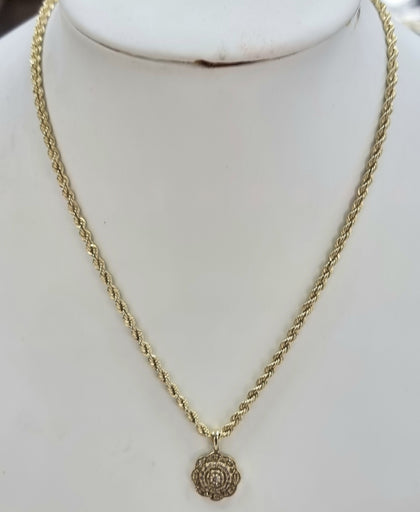 9ct Gold Diamond Rope Chain 18