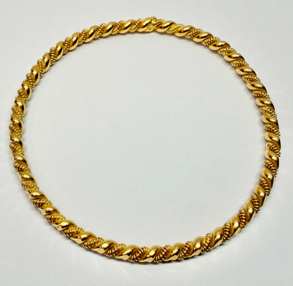 22ct yellow gold twisted bangle