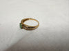 9ct Green Stone & Dia Yellow Gold Ring - Size S