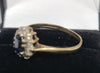 9ct Yellow Gold Ring With Black And Clear Stones - 1.4G - Size N. Hallmarked