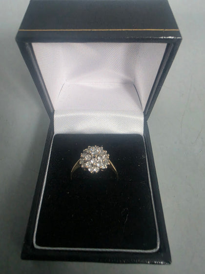 9ct Gold Ring 375 2.3G CZ Size P