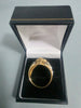 9ct Gold Ring  375 7.9G lion face Size U