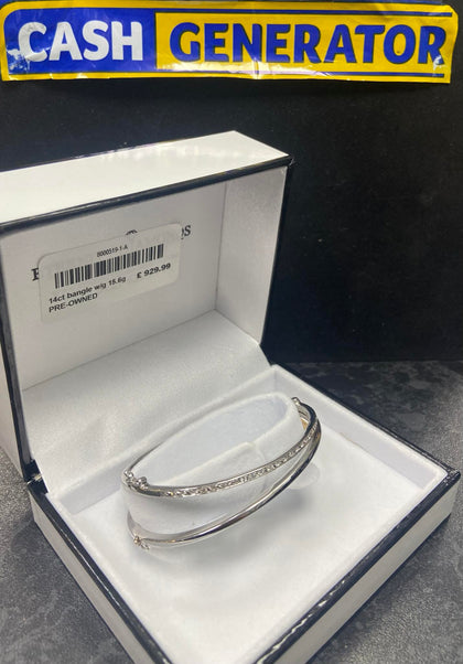 14ct White Gold Bangle, 15.6g