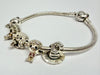 Pandora Snake Bracelet with heart clasp & 5 Harry Potter charms 19cm