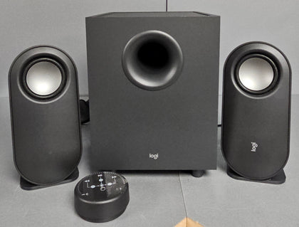 Logitech Z407 Bluetooth Computer Speakers with Subwoofer and Wireless Control, Immersive Sound, Premium Audio with Multiple Inputs, USB Speakers - Bla