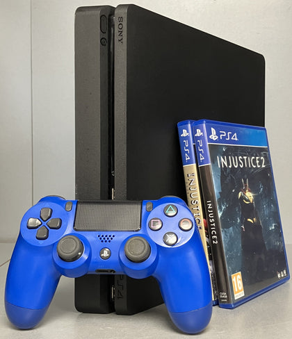 Sony Playstation 4 Slim 500GB Black Console Bundle ( + Injustice Ultimate Edition, injustice 2 ) ** Unboxed **