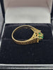 18ct Yellow Gold Ring With Green Stones - 2.89G - Size K