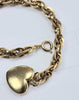 9ct Yellow Gold Heart Bracelet 8"