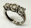 18ct White gold three stone diamond ring Size I