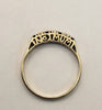 9Ct - Beautiful Yellow Gold No 1 Mum Ring With Clear And Black stone - 1.45g - size P - Hallmarked
