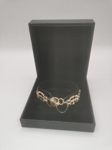 9k Gold Bracelet with Heart lock 6.45G Hallmarked(375) and Tested
