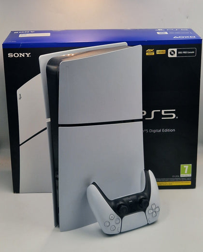 Sony PlayStation 5 825GB (ps5) Digital Edition white console with 1 x controller and all leads BOXED