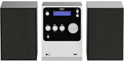 Bush CD/DAB FM Radio Bluetooth Mini Hi-Fi System – Silver