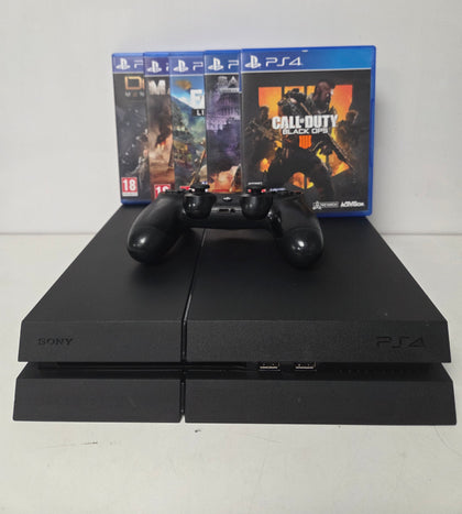 Playstation 4 500GB Black Console with 5 Games