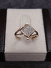 9ct Yellow Gold Square Pave set Diamond Ring - Size I