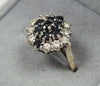 18ct White Gold Diamond & Sapphire Ring - Size Q