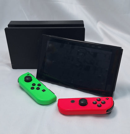 Nintendo Switch 32GB Handheld Console Neon Green/Pink unboxed with dock and original charger