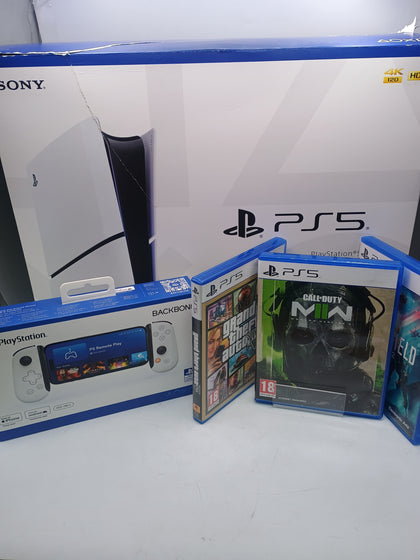 PS5 SLIM BUNDLE WITH BACK BONE & 3 GAMES