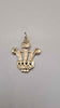 Solid 9ct Yellow Gold Prince of Wales ‘Cymru’ Three Feathers Pendant - 3.70 Grams