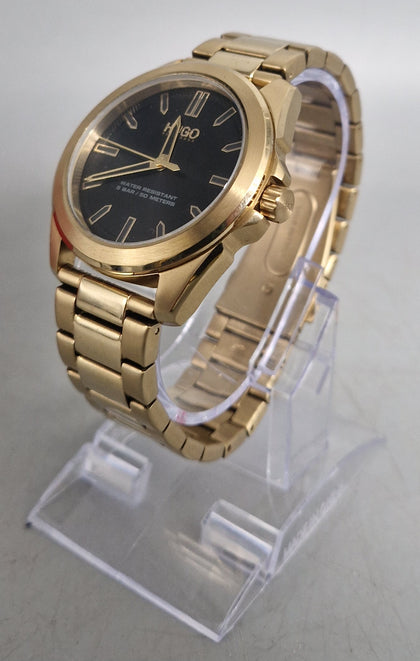 hugo boss watch with metal/steel strap  gold colour *collection only*