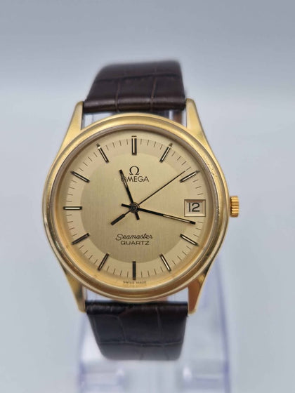 OMEGA 1990'S Vintage Quartz Seamaster (CAL. 1337) Two Tone Dial Watch - Unboxed With Rotary Crocodile Strap