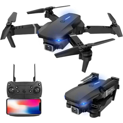 E88 Pro - Foldable Quadcopter Drone, 150m Range, 15 minute Battery, Forward Camera